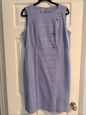 NWT Anne Klein Lavender Sleeveless Sheath Dress, zip back, Sz 12